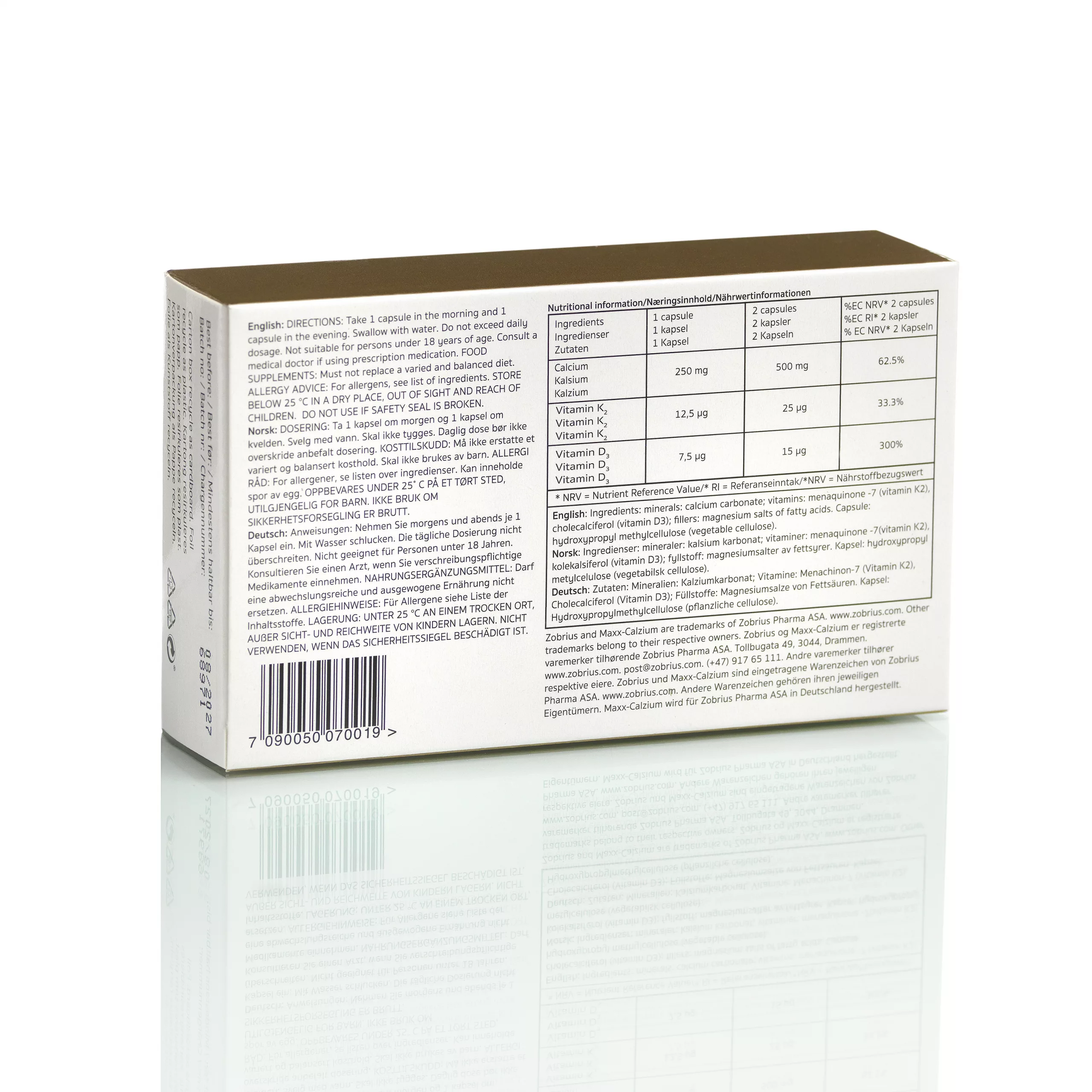 Maxx Calcium Eggshell Calcium Supplement for Normal Bones Back Image